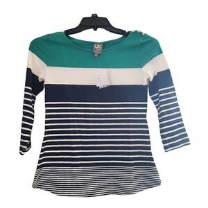 NWT anthropologie One September striped Green top P
